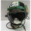 Image 1 : Canvas Flight Helmet With Attached Goggles