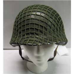 Helmet And Liner With Netting And Chinstrap