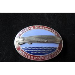 1933 Zeppelin Commemorative Badge, Burgundy