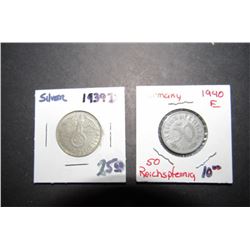 (2) German Coins