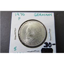 1970-F Germany Federal Republic 5 Marks Silver