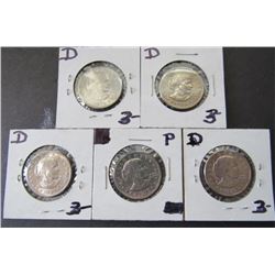 (5) 1979 Susan B. Anthony One Dollar Coins