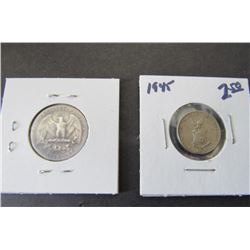 (2) USA 1941  1945 Coins