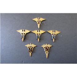 (6) WWII US Army Officer Medical Corps Caduceus Pi