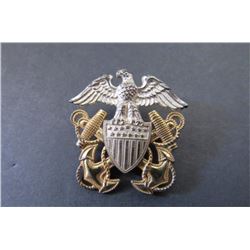 USN Officer's Overseas Cap Badge