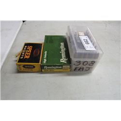 3pc 308 Bullets, Brass, And Shells