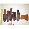 Image 2 : 6 Leather Embossed Knife Sheaths