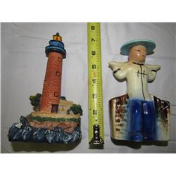 4 Porcelain Figurines, 1 Oriental