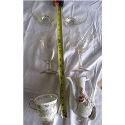 Tea Cup, Wine Glasses, And Other Glassware