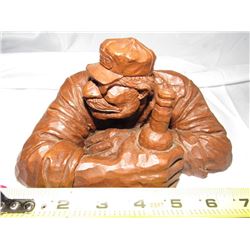 Hand Carved Wooden Man  Clock