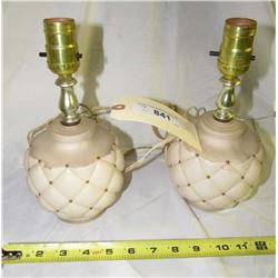 2pc Vintage Glass Lamps