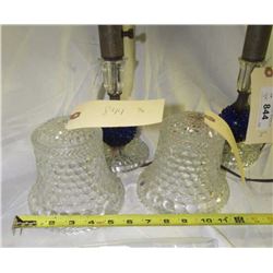 4pc Vintage Glass Lamps And Clear Glass Shades