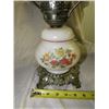 Image 2 : Vintage Lamp With Floral Designs  Clear Chimney
