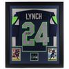 Image 1 : Marshawn Lynch Signed 31x35 Framed Jersey (Beckett COA)