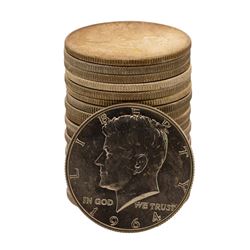 Roll of (20) Brilliant Uncirculated 1964 Kennedy Half Dollar Coins