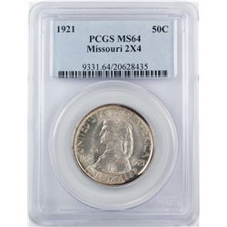 1921 Missouri 2 x 4 Centennial Commemorative Half Dollar Silver Coin PCGS MS64
