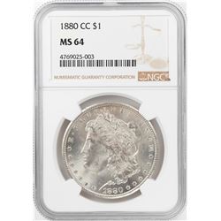 1880-CC $1 Morgan Silver Dollar Coin NGC MS64