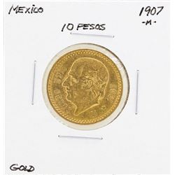 1907-M Mexico 10 Pesos Gold Coin