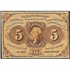 Image 1 : July 17, 1862 First Issue Five Cents Fractional Currency Note