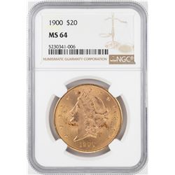 1900 $20 Liberty Head Double Eagle Gold Coin NGC MS64