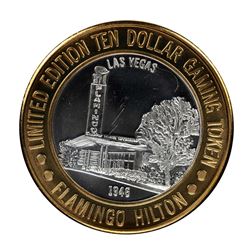 .999 Silver Flamingo Hilton Las Vegas, Nevada $10 Casino Limited Edition Gaming Token