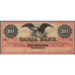 1800's $10 Canal Bank New Orleans, Louisiana Obsolete Note