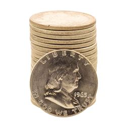 Roll of (20) Brilliant Uncirculated 1963 Franklin Half Dollar Coins