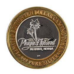 .999 Fine Silver Players Island Casino $10 Casino Limited Edition Gaming Token
