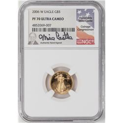 2006-W Proof $5 American Gold Eagle Coin NGC PF70 Ultra Cameo Mike Castle Signature