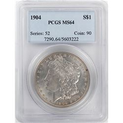 1904 $1 Morgan Silver Dollar Coin PCGS MS64