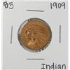 Image 1 : 1909 $5 Indian Head Half Eagle Gold Coin