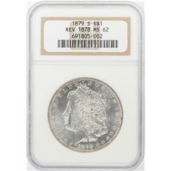 1879-S Reverse of 1878 $1 Morgan Silver Dollar Coin NGC MS62