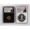 Image 1 : 1792-2017 Half Disme 1/10 oz. Gold & 1oz. Silver Medals NGC PF70 W/ Moy Signature Set