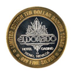 .999 Silver Eldorado Hotel and Casino $10 Casino Gaming Token Limited Edition