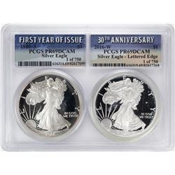 1986-S & 2016-W $1 Proof American Silver Eagle Coin Set PCGS PR69DCAM