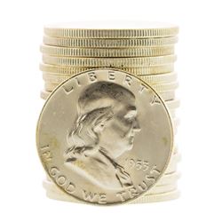 Roll of (20) Brilliant Uncirculated 1953-D Franklin Half Dollar Coins