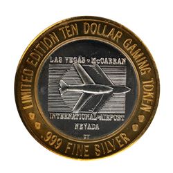.999 Silver McCarran International Airport $10 Casino Limited Edition Gaming Token