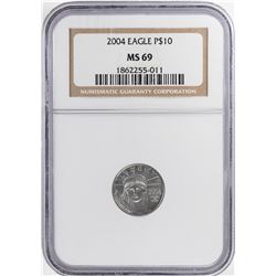 2004 $10 Platinum American Eagle Coin NGC MS69
