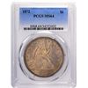 Image 1 : 1872 $1 Seated Liberty Silver Dollar Coin PCGS MS64