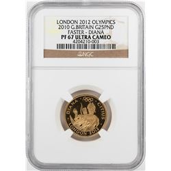 2010 Great Britain 25 Pounds Olympics Commemorative Gold Coin NGC PF67 Ultra Cameo