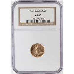 2004 $5 American Gold Eagle Coin NGC MS69