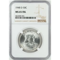 1948-D Franklin Half Dollar Coin NGC MS65FBL