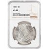 Image 1 : 1881 $1 Morgan Silver Dollar Coin NGC MS64