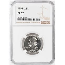 1953 Proof Washington Quarter Coin NGC PF67