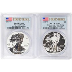 West Point Mint Set 2013-W $1 American Silver Eagle Coins PCGS MS69/PR69 First Strike