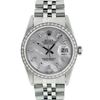 Image 2 : Rolex Mens Stainless Steel MOP Baguette Diamond 36MM Datejust Wristwatch