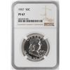 Image 1 : 1957 Proof Franklin Half Dollar Coin NGC PF67
