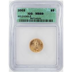 2003 $5 American Gold Eagle Coin ICG MS69