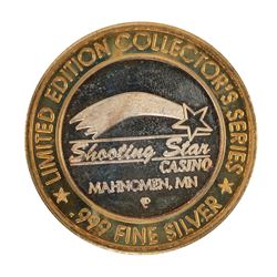 .999 Silver Shooting Star Casino Mahnomen, MN $10 Casino Limited Edition Gaming Token