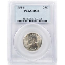 1953-S Washington Quarter Coin PCGS MS66